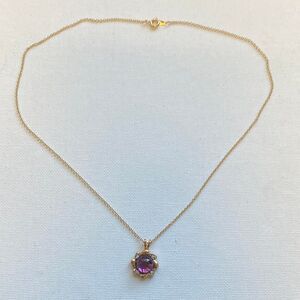 Amethyst and Gold Necklace